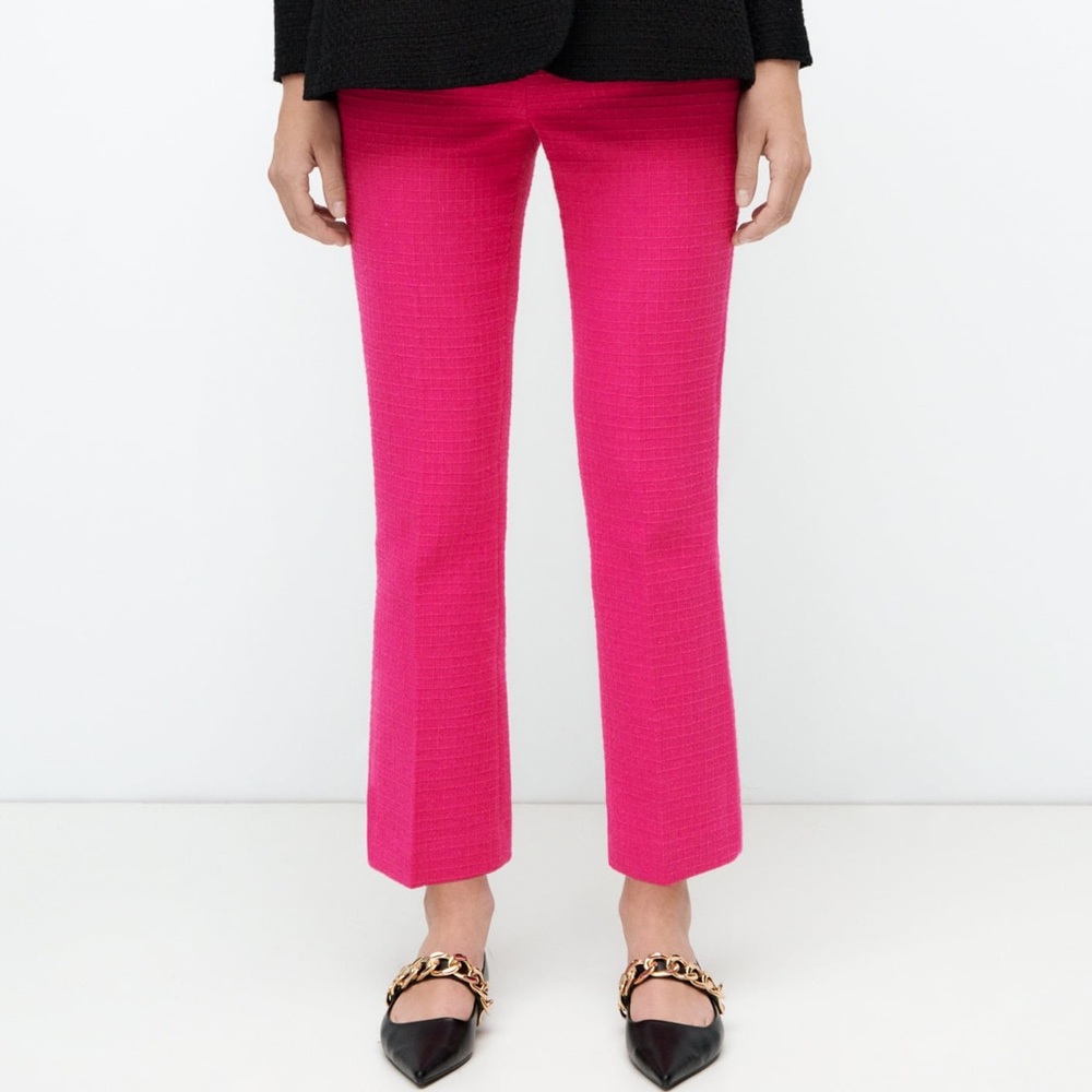 Zara Mini Flare Textured Trousers